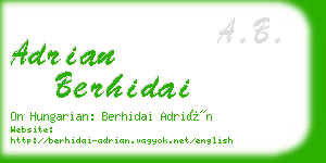 adrian berhidai business card